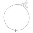 Primrose Sterling Silver Cross Choker Necklace, Women's, Size: 16