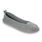 Dearfoams Women's Memory Foam Ballet Slippers, Size: Medium, Dark Grey