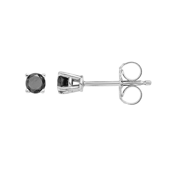 10k Gold 1/3 Carat T.w. Black Diamond Stud Earrings, Women's