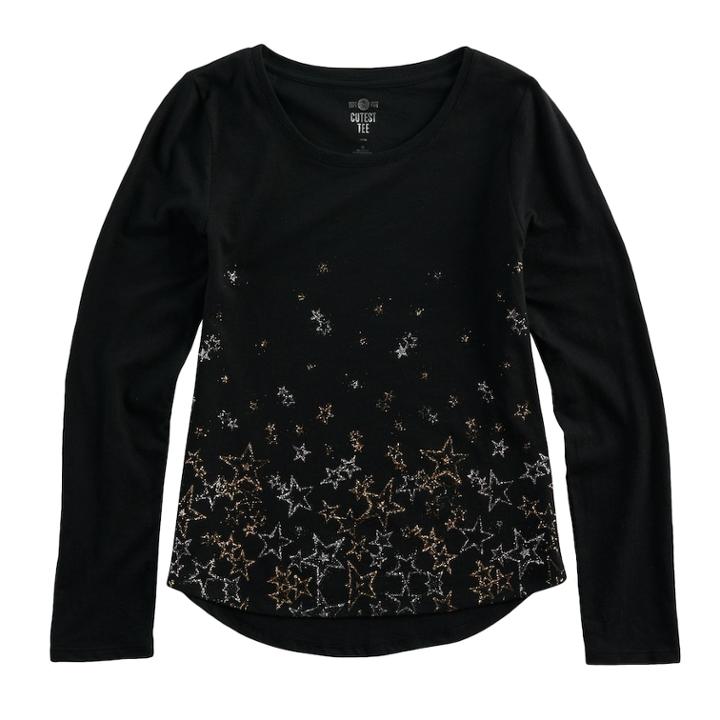 Girls 7-16 & Plus Size So&reg; Core Tee, Size: 14 1/2, Black