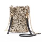 Juicy Couture Double Zipper Sequined Phone Crossbody Bag, Women's, Gold