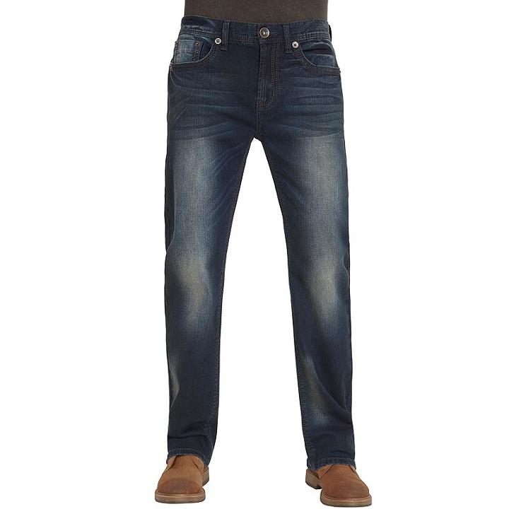 Men's Seven7 Speaker Stretch Straight-leg Jeans, Size: 32x34, Dark Blue
