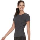 Women's Fila Sport&reg; Mesh Inset Short Sleeve Tee, Size: Large, Dark Grey