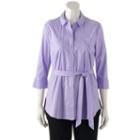 Women's Dana Buchman Tie Waist Shirt, Size: Xs, Med Purple