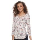 Juniors' Cloud Chaser Floral Cross Front Tee, Teens, Size: Xs, Pink