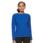 Petite Croft & Barrow Cable Trim Sweater, Women's, Size: Xl Petite, Med Blue
