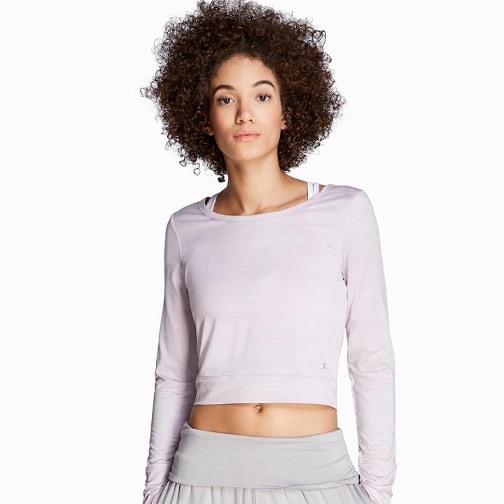 Women's Danskin Cutout Back Long Sleeve Top, Size: Large, Drk Purple