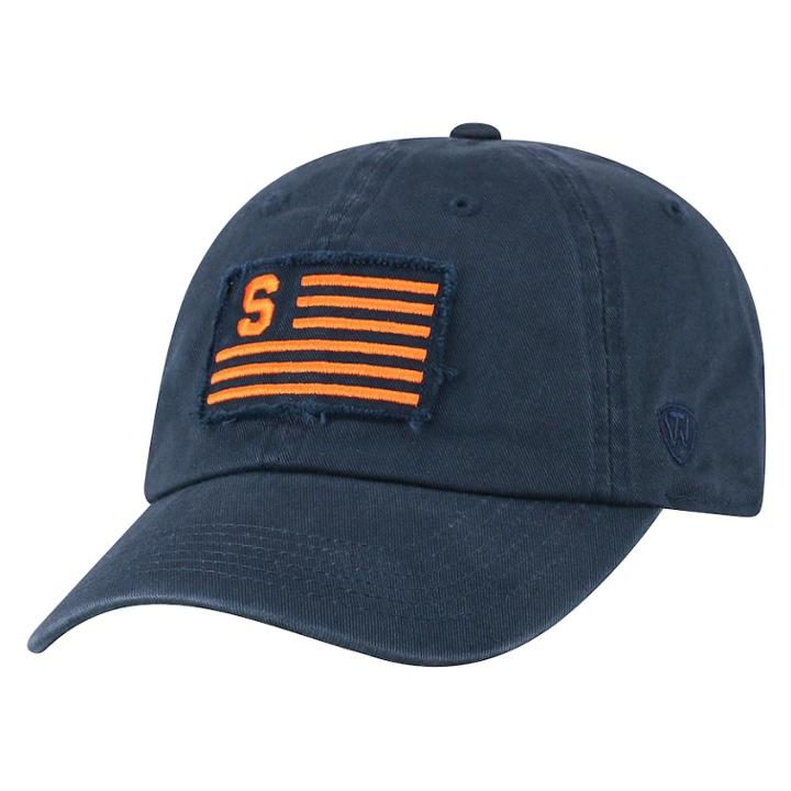 Adult Top Of The World Syracuse Orange Flag Adjustable Cap, Men's, Blue (navy)