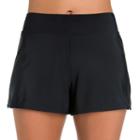 Plus Size Upstream Solid Swim Shorts, Women's, Size: 24 W, Black