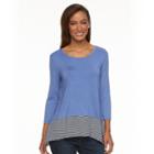 Women's Croft & Barrow&reg; Handkerchief-hem Top, Size: Xxl, Dark Blue