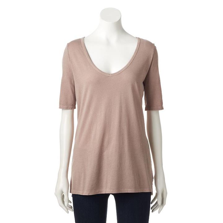 Women's Sonoma Goods For Life&trade; V-neck Tee, Size: Small, Med Beige