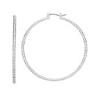 Napier Faceted Texture Nickel Free Hoop Earrings, Women's, Silver