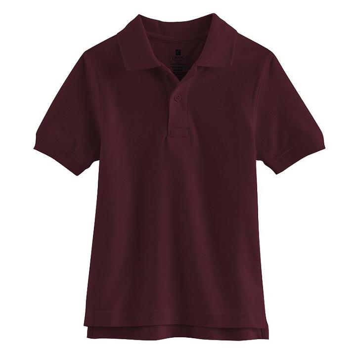 Boys 4-7 Chaps Pique School Uniform Polo, Boy's, Size: Large, Dark Red