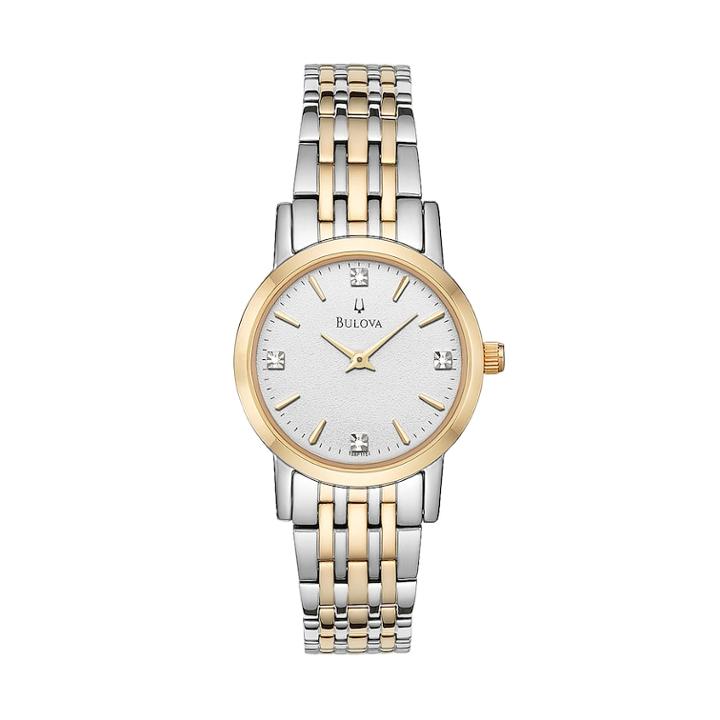Bulova Women's Diamond Two Tone Stainless Steel Watch - 98p115, Size: Small, Multicolor