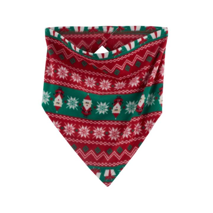 Pet Jammies For Your Families Santa Fairisle Handkerchief, Kids Unisex, Size: Small, Med Red