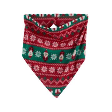 Pet Jammies For Your Families Santa Fairisle Handkerchief, Kids Unisex, Size: Small, Med Red