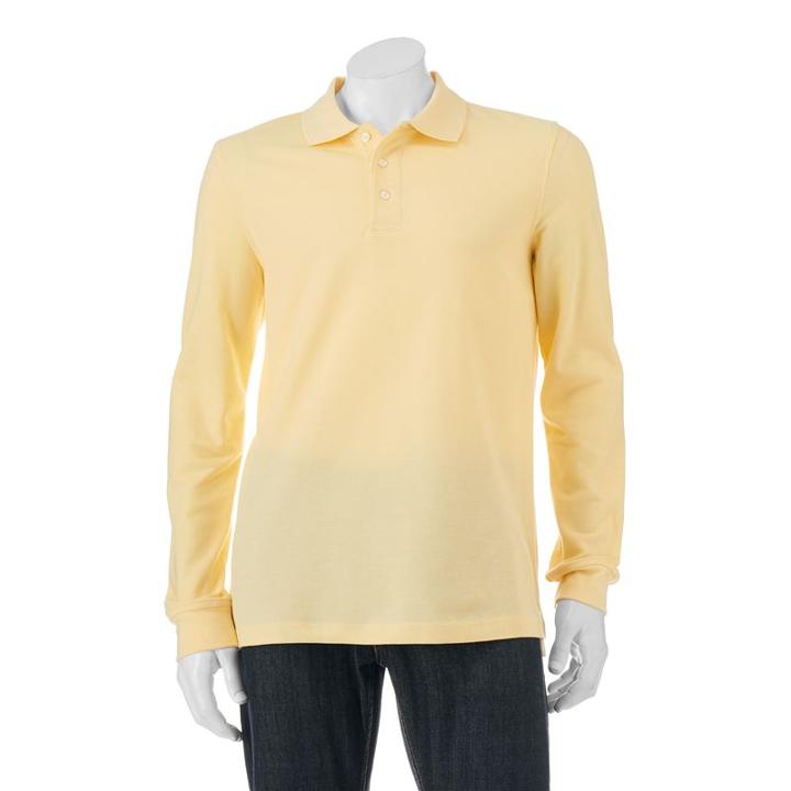 Men's Croft & Barrow&reg; Classic-fit Pique Performance Polo, Size: Large, Med Yellow