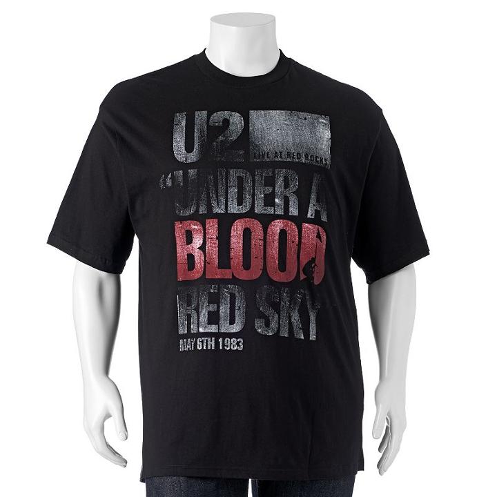 Big & Tall U2 Under A Blood Red Sky Tee, Men's, Size: 2xb, Black