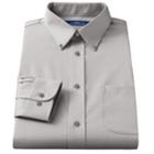 Men's Croft & Barrow&reg; Fitted Solid Easy Care Button-down Collar Dress Shirt, Size: 14.5-32/33, Grey
