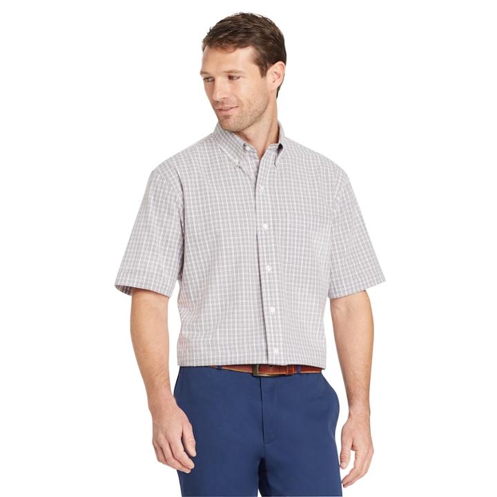 Men's Arrow Hamilton Classic-fit Wrinkle-free Poplin Button-down Shirt, Size: Medium, Silver