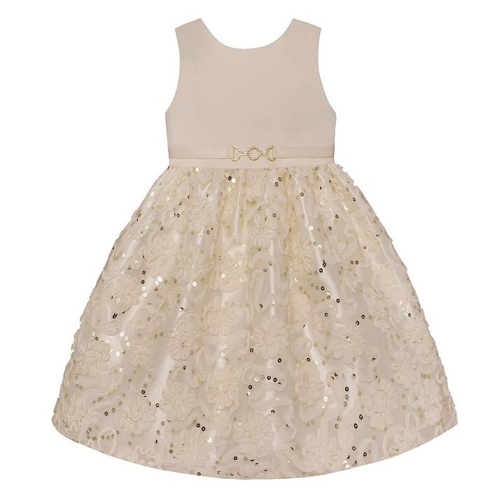 Girls 4-6x American Princess Soutache Sequin Dress, Size: 6x, White Oth
