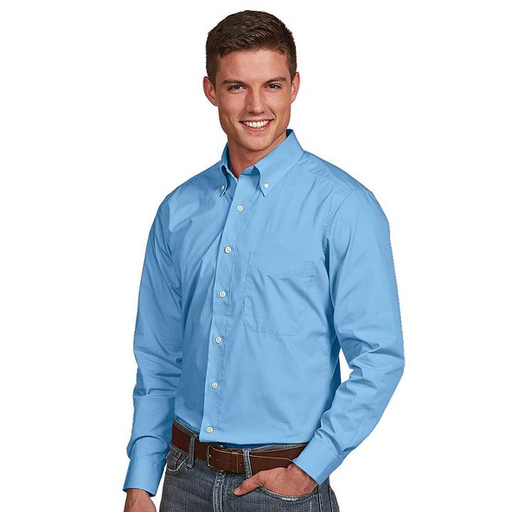Men's Antigua Dynasty Modern-fit Solid Button-down Shirt, Size: Xxl, Light Blue