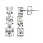 Emotions Sterling Silver Linear Drop Earrings - Made With Swarovski Cubic Zirconia, Women's, White