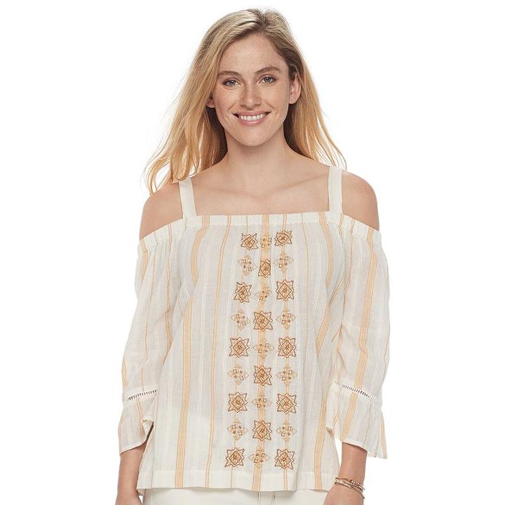 Women's Sonoma Goods For Life&trade; Off-the-shoulder Top, Size: Large, Gold