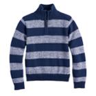 Boys 4-20 Chaps Striped Quarter-zip Sweater, Size: 10-12, Blue Other