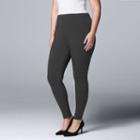 Plus Size Simply Vera Vera Wang Solid Leggings, Women's, Size: 1xl, Med Grey