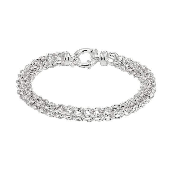 Sterling Silver Double S-link Bracelet, Women's, Size: 8, White