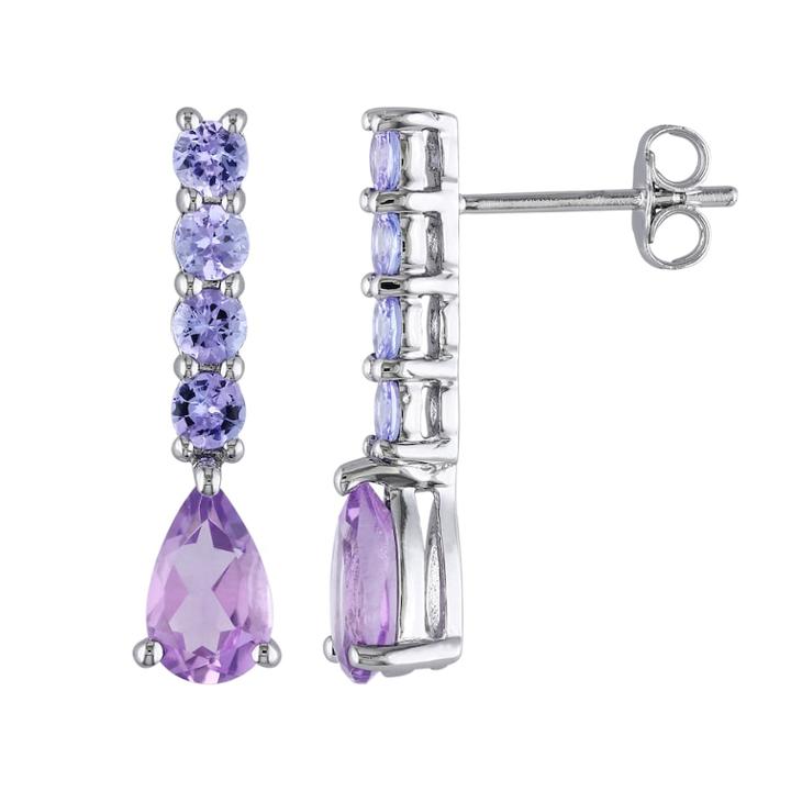 Stella Grace Amethyst & Tanzanite Sterling Silver Drop Earrings, Women's, Purple