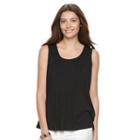 Women's Croft & Barrow&reg; Pintuck Tank, Size: Xl, Black