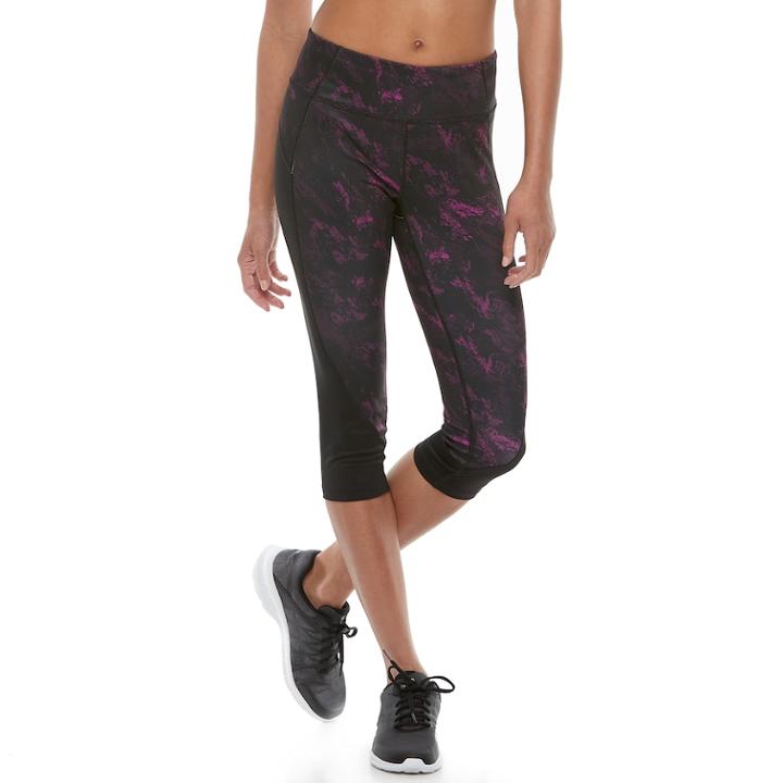 Petite Tek Gear&reg; Side Panel Capri Leggings, Women's, Size: M Petite, Brt Purple