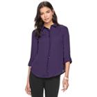 Women's Elle&trade; Chiffon Blouse, Size: Large, Purple