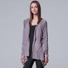 Women's Simply Vera Vera Wang Textured Handkerchief Cardigan, Size: Small, Med Purple