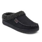 Dearfoams Men's Microsuede Whipstitch Clog Slippers, Size: Medium, Black