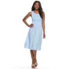 Women's Croft & Barrow&reg; Smocked Challis Dress, Size: Large, Light Blue