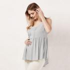 Maternity Lc Lauren Conrad Lace-trim Tunic, Women's, Size: M-mat, Light Grey