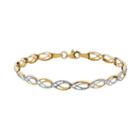 Everlasting Gold Two Tone 10k Gold Marquise Bracelet, Women's