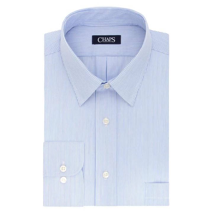 Big & Tall Chaps Regular-fit Stretch-collar Wrinkle-free Dress Shirt, Men's, Size: 18.5 37/8t, Blue