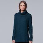 Women's Simply Vera Vera Wang Metallic Turtleneck Sweater, Size: Large, Med Blue