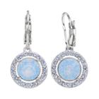 Brilliance Halo Drop Earrings With Swarovski Crystals, Women's, Blue