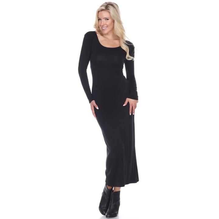 Women's White Mark Solid Maxi Dress, Size: Small, Black