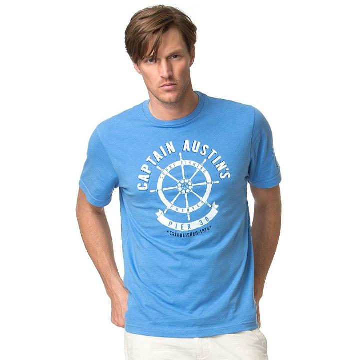 Men's Chaps Graphic Tee, Size: Small, Blue