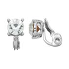 Napier Round Simulated Crystal Clip On Earrings, Women's, Silver