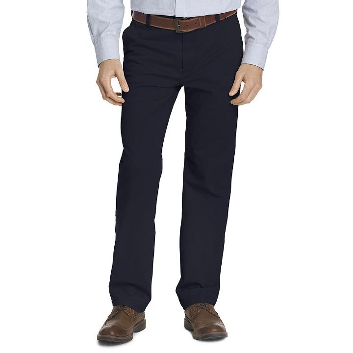 Men's Izod Classic-fit Performance Flat-front Pants, Size: 30x30, Blue (navy)