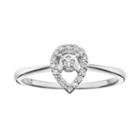 Sterling Silver 1/10 Carat T.w. Diamond Teardrop Promise Ring, Women's, Size: 9, White