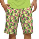 Men's Loudmouth Ribbon Candy Golf Shorts, Size: 34, Med Green