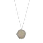 Round Simulated Drusy Locket Necklace, Women's, Silver
